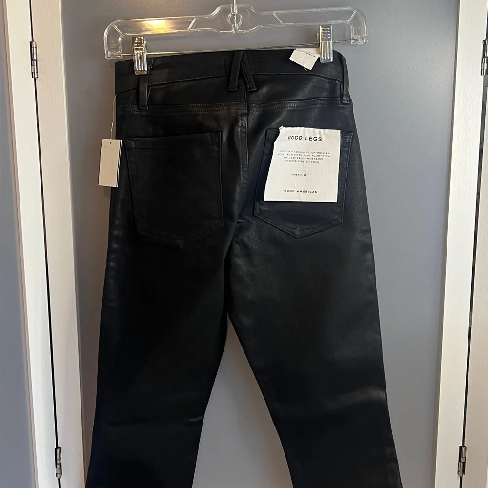 Good American Black Skinny Faux Leather Pants